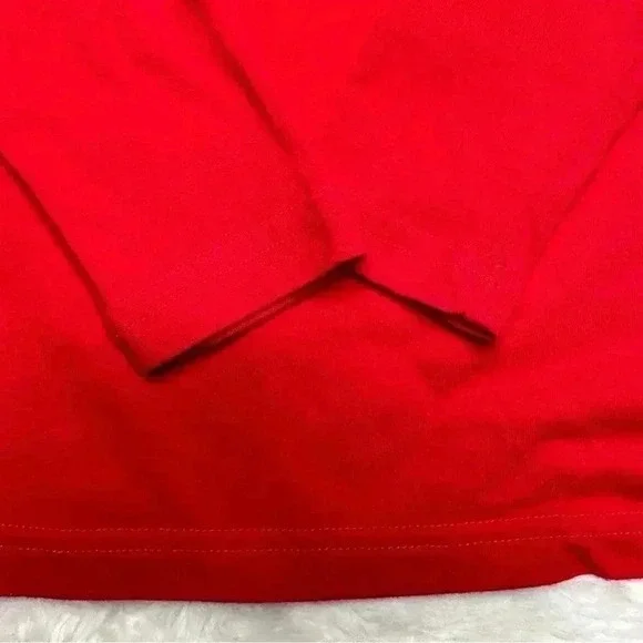 Holiday Time Christmas Santa Shirt Red & White Long Sleeved Size Extra  Small - Picture 12 of 16